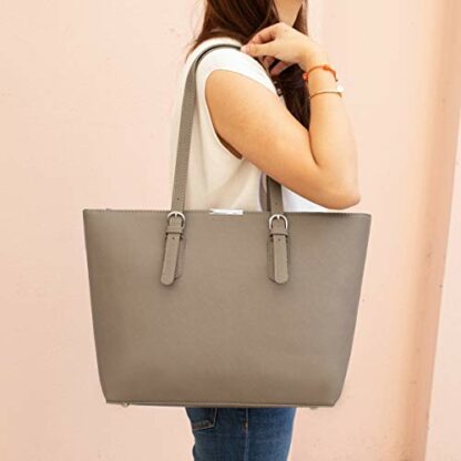 David Jones - Women's Large Tote Shopper - Top Handle Handbag PU Leather - Big Shoulder Shopping Bag Large Capacity A4 - Ladies Girl Students School Work Office City Laptop Bag - Image 3