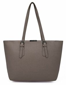 David Jones - Women's Large Tote Shopper - Top Handle Handbag PU Leather - Big Shoulder Shopping Bag Large Capacity A4 - Ladies Girl Students School Work Office City Laptop Bag