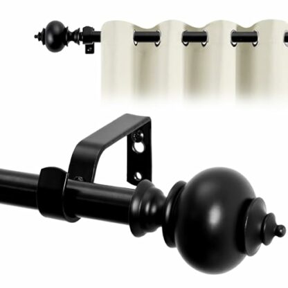 Deconovo Extendable Curtain Pole with Translucent Finials - Image 2