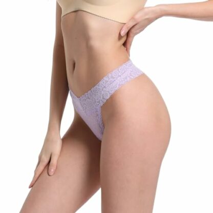 Deigecil Womens Thong, T Back Low Waist Seamless Panties Cotton Lace Thongs For Women, Pack Of 10 Assorted different Lace Pattern and Color - Image 3