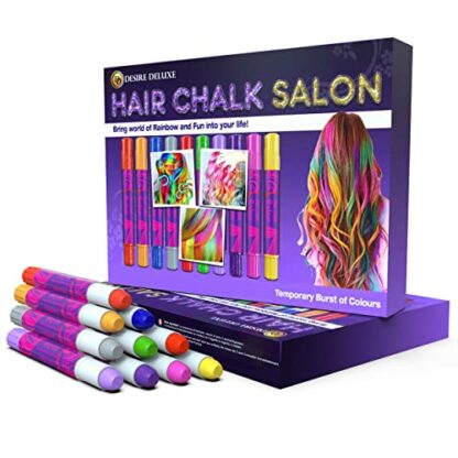 Desire Deluxe Hair Chalk Gift for Girls - 10 Temporary Non-Toxic Easy Washable Hair Dye Colourful, Metallic, Glitter Pens - Great Games Birthday Girls 2 Desire Deluxe Hair Chalk Gift for Girls - 10 Temporary Non-Toxic Easy Washable Hair Dye Colourful, Metallic, Glitter Pens - Great Games Birthday Girls - Image 2