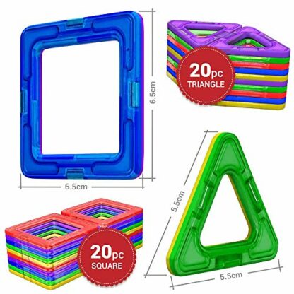 Desire Deluxe Magnetic Building Blocks 40pc Construction Toys Set for Kids Game | STEM Creativity Educational Magnets Toy Blocks for Boys Girls Age 3 4 5 6 7 Year Old - Image 4