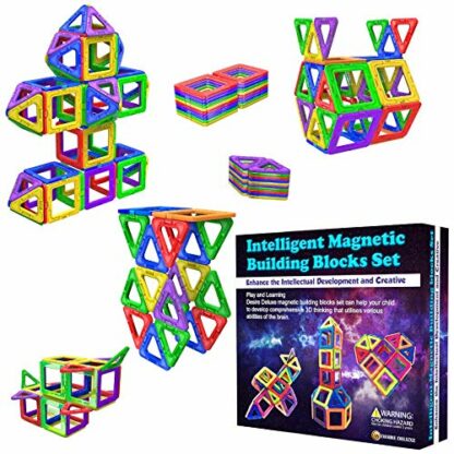 Desire Deluxe Magnetic Building Blocks 40pc Construction Toys Set for Kids Game | STEM Creativity Educational Magnets Toy Blocks for Boys Girls Age 3 4 5 6 7 Year Old - Image 2