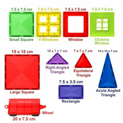 Desire Deluxe Magnetic Building Blocks Tiles STEM Toy Set 57PC – Kids Learning Educational Construction Toys for Boys Girls Present Age 3 4 5 6 7 Year Old - Gift - Image 3