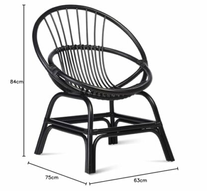 Desser Moon Wicker Chairs in Natural and Black - Image 4