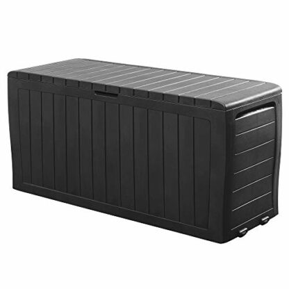 Deuba® Marvel+ Plus by KETER 270 Litre Outdoor Garden Storage Box | 220kg Capacity Bench Seat 71 Gallon Lockable Balcony Patio Furniture Cushion Chest Pillow Box Anthracite Graphite Grey 2 Deuba® Marvel+ Plus by KETER 270 Litre Outdoor Garden Storage Box | 220kg Capacity Bench Seat 71 Gallon Lockable Balcony Patio Furniture Cushion Chest Pillow Box Anthracite Graphite Grey - Image 2