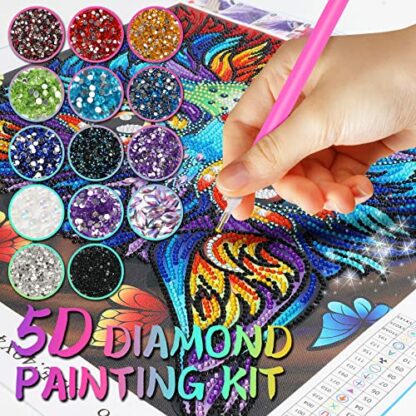 Dikence 40 x 40cm Diamond Art for Kids Teenage Girls Boys with Diamond Painting Special Tools - Best Crafts Gifts - Image 3