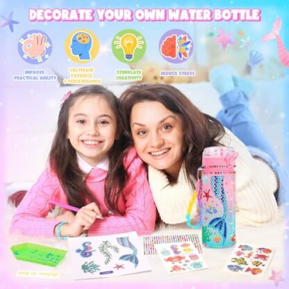 Dikence Decorate Your Own Water Bottle Crafts Toys Sets for Kids Girls Boys Unicorn Leakproof Water Bottles with Glitter Gem Stickers - Best Birthday Gifts for Girl 3 Dikence Decorate Your Own Water Bottle Crafts Toys Sets for Kids Girls Boys Unicorn Leakproof Water Bottles with Glitter Gem Stickers - Best Birthday Gifts for Girl - Image 3