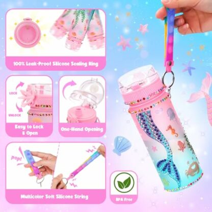 Dikence Decorate Your Own Water Bottle Crafts Toys Sets for Kids Girls Boys Unicorn Leakproof Water Bottles with Glitter Gem Stickers - Best Birthday Gifts for Girl 4 Dikence Decorate Your Own Water Bottle Crafts Toys Sets for Kids Girls Boys Unicorn Leakproof Water Bottles with Glitter Gem Stickers - Best Birthday Gifts for Girl - Image 4