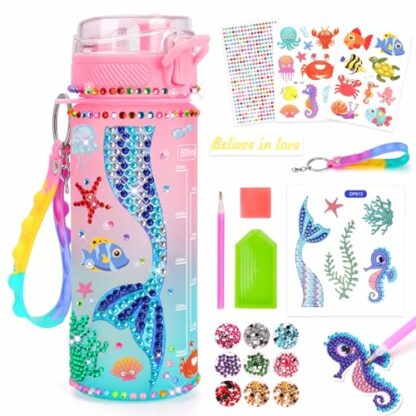 Dikence Decorate Your Own Water Bottle Crafts Toys Sets for Kids Girls Boys Unicorn Leakproof Water Bottles with Glitter Gem Stickers - Best Birthday Gifts for Girl 2 Dikence Decorate Your Own Water Bottle Crafts Toys Sets for Kids Girls Boys Unicorn Leakproof Water Bottles with Glitter Gem Stickers - Best Birthday Gifts for Girl - Image 2