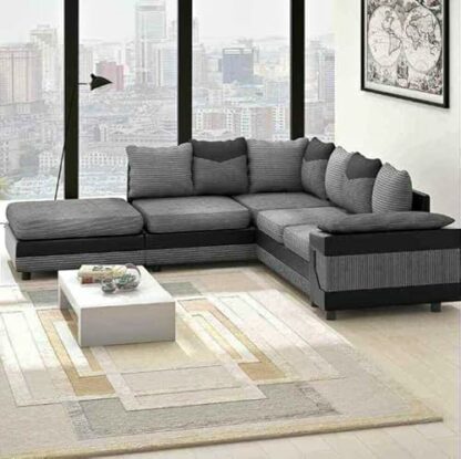 Dino Corner sofa Left Hand Facing Black/Grey - Image 4