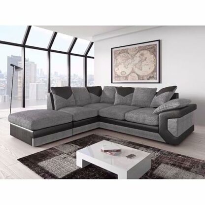 Dino Corner sofa Left Hand Facing Black/Grey - Image 2