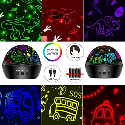Dinosaur Toys for Boys & Unicorn Gifts for Girls Night Light Projector for Kids - Image 3
