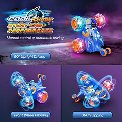 Dislocati Remote Control Car for Kids 2.4GHz/360°Flips LED Flash Light Monster Truck Funny Indoor Outdoor Toys&Gifts - Image 3