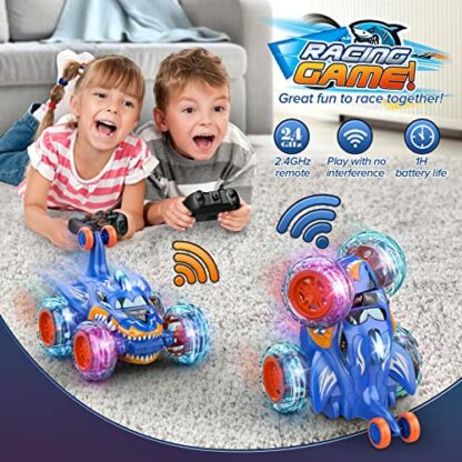 Dislocati Remote Control Car for Kids 2.4GHz/360°Flips LED Flash Light Monster Truck Funny Indoor Outdoor Toys&Gifts - Image 4