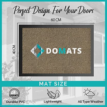 Domats - Dirt Trapper Door Mat for Indoor & Outdoor - Non Slip Mat with Rubber Backed - Washable Rug Mats for Floor & Carpet - Entrance Doormat for Home, Kitchen, Office & Garden (40 x 60 cm||Beige) 4 Domats - Dirt Trapper Door Mat for Indoor & Outdoor - Non Slip Mat with Rubber Backed - Washable Rug Mats for Floor & Carpet - Entrance Doormat for Home, Kitchen, Office & Garden (40 x 60 cm||Beige) - Image 4