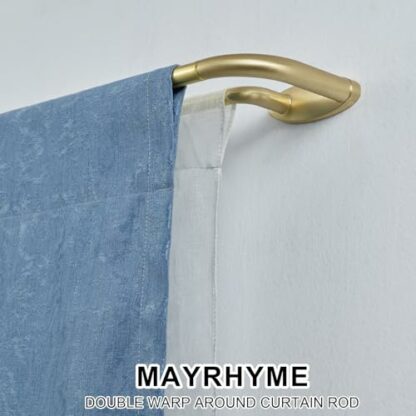 Double Curtain Rods,Room Darkening Curtain Rod,Adjustable 3/4 Inches Front and 5/8 Inches Back Quality Metal Window Curtain Rod,Wrap Around Design - Image 6