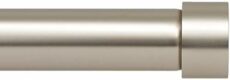 Drapery Decorative Window Curtain Rod - Ivilon End Cap Style Design - 1 inch Diameter. 28 to 48 Inch - Color Satin Nickel