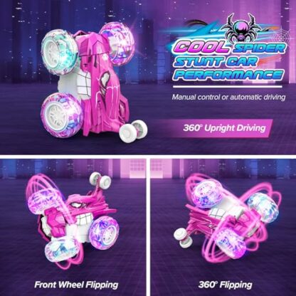 Dreamlandia 360°Flips Remote Control Car with LED Flash Light,4WD 2.4GHz RC Car Monster Truck Indoor & Outdoor Kids Toys Gifts 3 Dreamlandia 360°Flips Remote Control Car with LED Flash Light,4WD 2.4GHz RC Car Monster Truck Indoor & Outdoor Kids Toys Gifts - Image 3