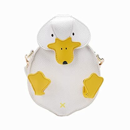 Duck Purse Small PU Leather Crossbody Bag 3D Cartoon Ducking Shoulder Bag Coin Purse Clutch Wallet for Girls Women, White, - Image 2