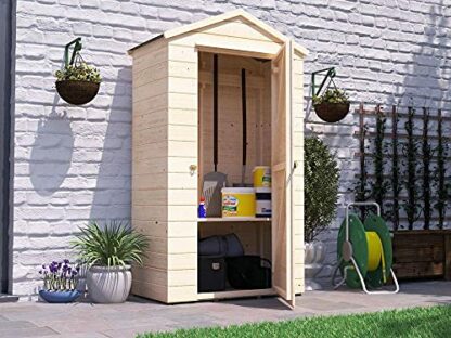 Dunster House Box Garden Wooden Tool Shed with Storage Shelf and Tool Rail Talia Natural 2 Dunster House Box Garden Wooden Tool Shed with Storage Shelf and Tool Rail Talia Natural - Image 2