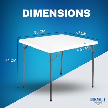 Durabull Plastic Folding Trestle Table - Versatile Indoor & Outdoor Solution for All Occasions - Easy Setup, Folds in Half for Compact Storage, Portable with Carry Handle - Image 3