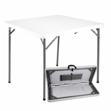 Durabull Plastic Folding Trestle Table - Versatile Indoor & Outdoor Solution for All Occasions - Easy Setup, Folds in Half for Compact Storage, Portable with Carry Handle
