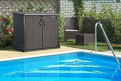 Duramax Cedargrain StoreAway Plastic Garden Storage Shed - Outdoor Storage Bike Shed – Durable & Strong Construction– Ideal for Tools, Bikes, BBQs & Bins 3 Duramax Cedargrain StoreAway Plastic Garden Storage Shed - Outdoor Storage Bike Shed – Durable & Strong Construction– Ideal for Tools, Bikes, BBQs & Bins - Image 3