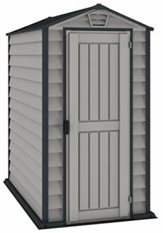 Duramax Plastic Garden Shed with Heavy-Duty Plastic Floor and Fixed Window on Doors