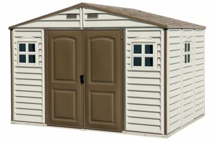 Duramax WoodSide and WoodBridge with Fixed Windows & Metal Foundation Kit, Strong Metal Roof Structure Fire Retardant and Maintenance-Free Storage Shed 2 Duramax WoodSide and WoodBridge with Fixed Windows & Metal Foundation Kit, Strong Metal Roof Structure Fire Retardant and Maintenance-Free Storage Shed - Image 2