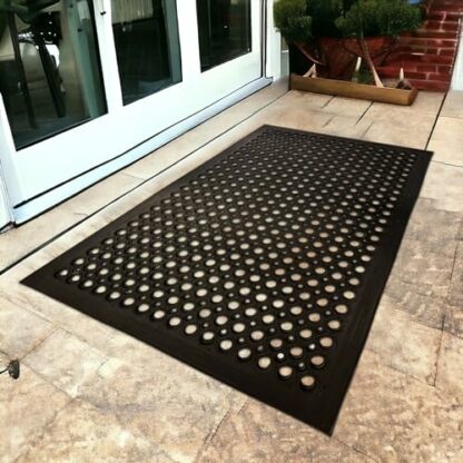 EDS Commercial Rubber Floor Mat Heavy Duty Large Outdoor Rubber Entrance Door Mat Anti Fatigue Non Slip Mats with Drainage Hole for Industrial Kitchen Restaurant Garage Garden 4 EDS Commercial Rubber Floor Mat Heavy Duty Large Outdoor Rubber Entrance Door Mat Anti Fatigue Non Slip Mats with Drainage Hole for Industrial Kitchen Restaurant Garage Garden - Image 4