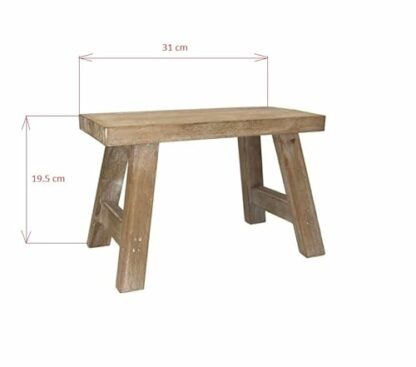 EMH Small Fir Wood Cottage Style Milking Stool/Bench 31x14.5x19.5cm 3 EMH Small Fir Wood Cottage Style Milking Stool/Bench 31x14.5x19.5cm - Image 3