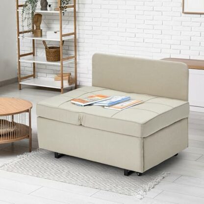 EROMMY 3-in-1 Chair Bed, Multi-Function Convertible Sleeper Single Sofa Bed with Adjustable Backrest, Pull Out Folding Chair Bed for Living Room, Bedroom, Small Space - Image 3