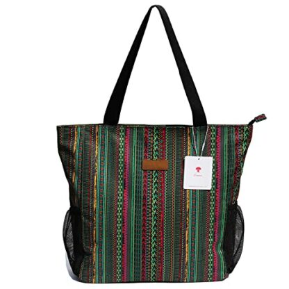 ESVAN Original Floral Waterproof Large Tote Bag for Gym Beach Travel Everyday 4 ESVAN Original Floral Waterproof Large Tote Bag for Gym Beach Travel Everyday - Image 4