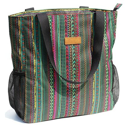 ESVAN Original Floral Waterproof Large Tote Bag for Gym Beach Travel Everyday 2 ESVAN Original Floral Waterproof Large Tote Bag for Gym Beach Travel Everyday - Image 2
