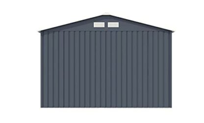 EVRE Garden Shed Storage House Apex Roof Storage Shed Steel With Foundation & Doors Weather-Resistant Paint 267x181x192cm - Image 3