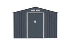 EVRE Garden Shed Storage House Apex Roof Storage Shed Steel With Foundation & Doors Weather-Resistant Paint 267x181x192cm