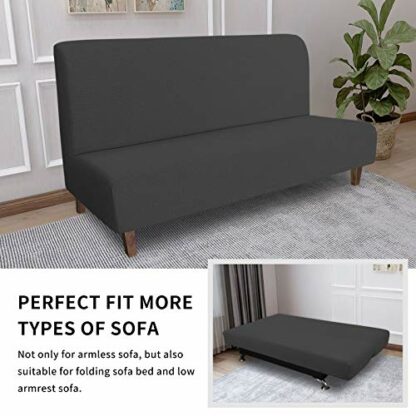 Easy-Going 100% Waterproof Futon Cover, Dual Waterproof Couch Cover for Futon, Stretch Jacquard Armless Sofa Cover, Leakproof Furniture Protector for Kids, Pets, Dog and Cat (Futon, Dark Gray) - Image 4