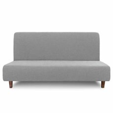 Easy-Going 100% Waterproof Futon Cover, Dual Waterproof Couch Cover for Futon, Stretch Jacquard Sofa Cover, Leakproof Furniture Protector for Kids, Pets, Dog and Cat (Futon, Light Gray)