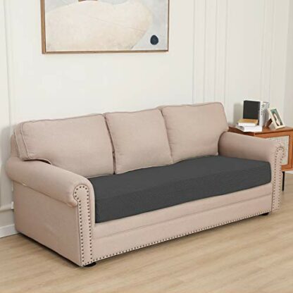 Easy-Going Stretch Cushion Cover Sofa Cushion Furniture Protector Sofa Seat Sofa slipcover Sofa Cover Soft Flexibility with Elastic Bottom(Oversized Sofa Cushion,Dark Gray) - Image 3