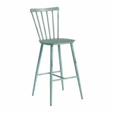 Eclipse Furniture Metola Bar Stool - Modern Square-shaped Seat in White, Dark Grey, Blue - Metal Finish - Stool Type