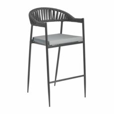 Eclipse Furniture Tico Modern Bar Stool with Round Cushion, Sturdy Metal Frame - Tico Rope Bar Stool, Suitable for Indoor & Outdoor Use
