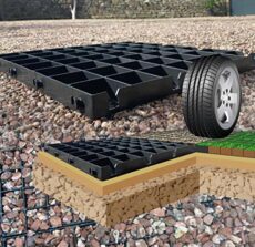 Ecodeck ECODRIVE500 DRIVEWAY GRIDS X24 = 6 SQUARE METRE OF GRAVEL GRIDS + HEAVY DUTY WOVEN MEMBRANE GRASS GRID PLASTIC STABILITY GRIDS GRID POROUS ECO PAVING BASES & PARKING DRIVE WAY