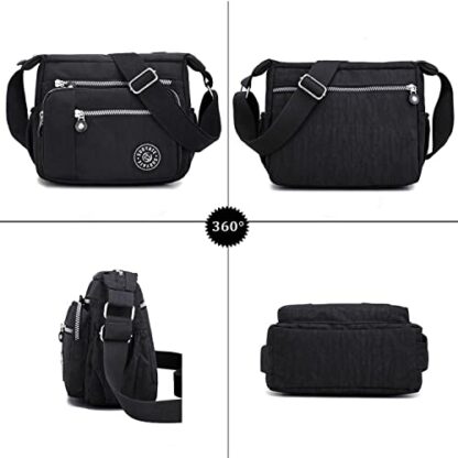 Ecohaso Crossbody Bags for Women, Multi-Pocket Lightweight Shoulder Bag Waterproof Nylon Casual Messenger Travel Bag Handbag - Image 3