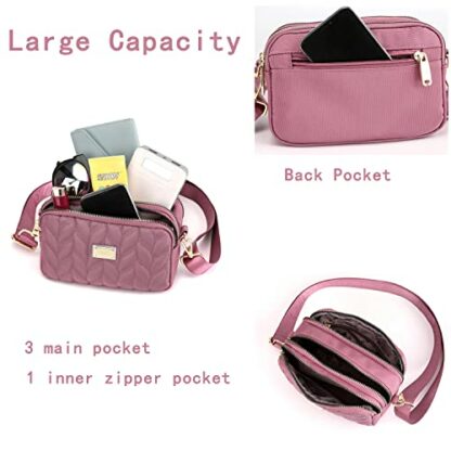 Ecohaso Ladies Small Cross Body Bag, Women Multi Pocket Shoulder Bag Waterproof Nylon Side Bag Handbag with Adjustable Strap for Holiday Travel 4 Ecohaso Ladies Small Cross Body Bag, Women Multi Pocket Shoulder Bag Waterproof Nylon Side Bag Handbag with Adjustable Strap for Holiday Travel - Image 4