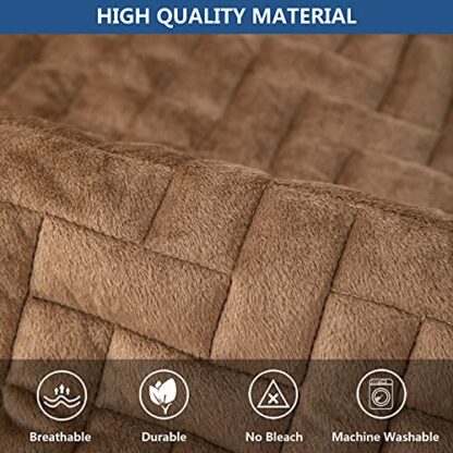 Eismodra Sofa Cover,Sectional Couch Covers for 3 Cushion Couch,Anti-Slip Sofa Slipcovers for Dogs Cats Pet Loveseat Recliner Leather L Shaped,Armrest Backrest Cover,Brown 28 x 28 Inches (Only 1 Piece) - Image 4
