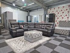 Electric Recliner Corner Sofa In Elephant Grey - Corner Sofa - Leather Sofa - Leather Corner -