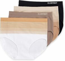 Ellen Tracy Women's Full Brief Seamless Logo Panties