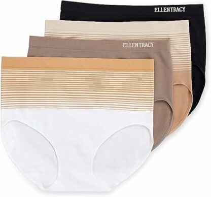Ellen Tracy Women's Full Brief Seamless Logo Panties - Image 2