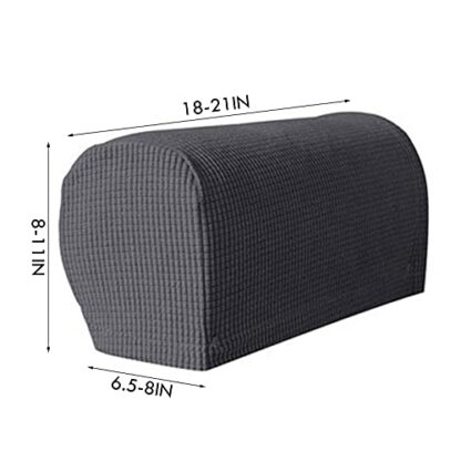 Errum Set of 2 Arm Rest Covers Sofa Stretch Armrest Chair Covers Waterproof Armchair Couch Anti-Slip Furniture Protector Slipcovers for Armchairs Sofa Couches Recliner - Image 3
